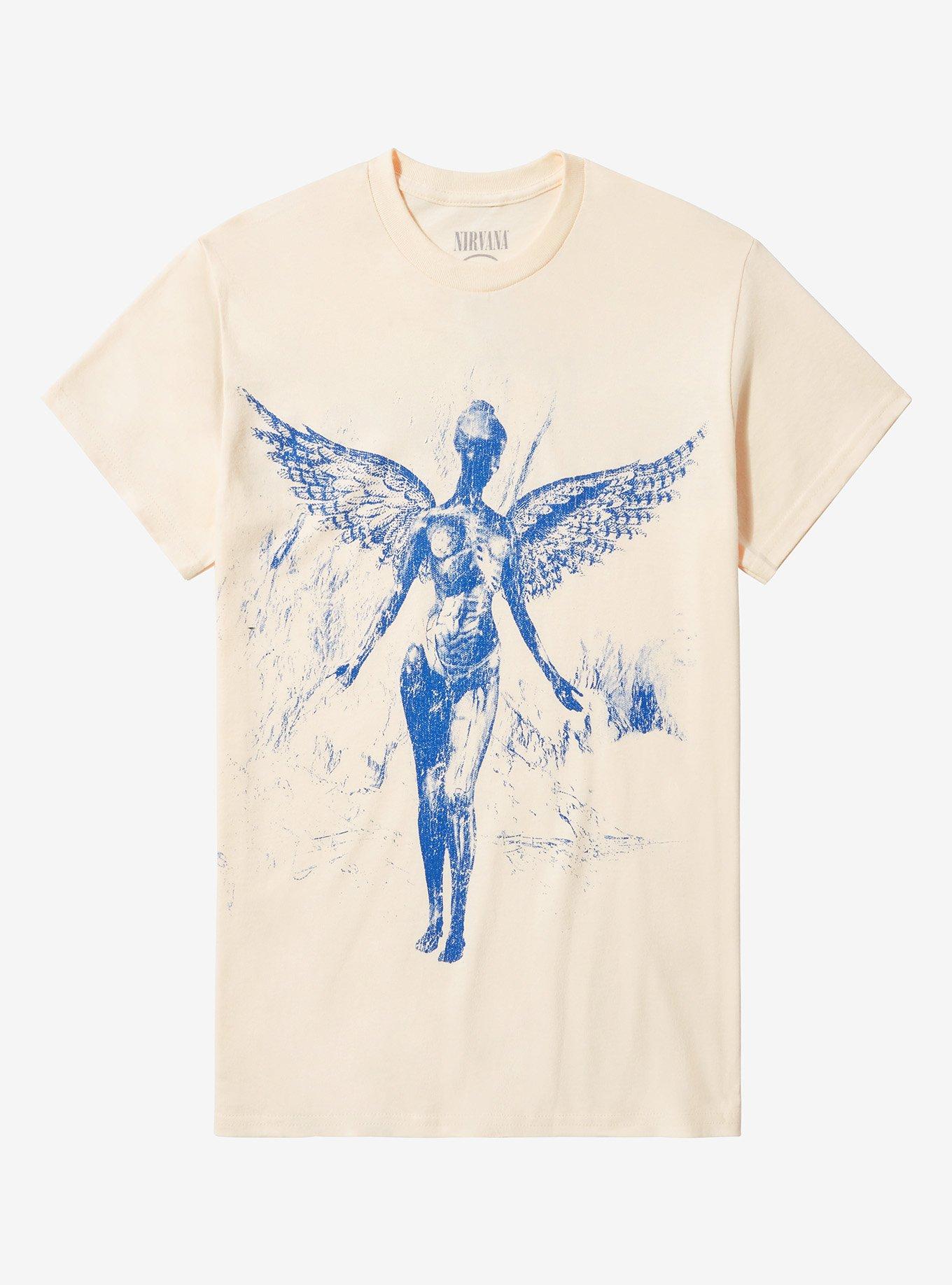 Nirvana Blue In Utero Angel Boyfriend Fit Girls T-Shirt | Trending Graphic Tee For Fans