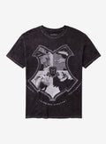 Harry Potter Hogwarts Crest Monotone Dark Wash T-Shirt | Trending Graphic Tee For Fans