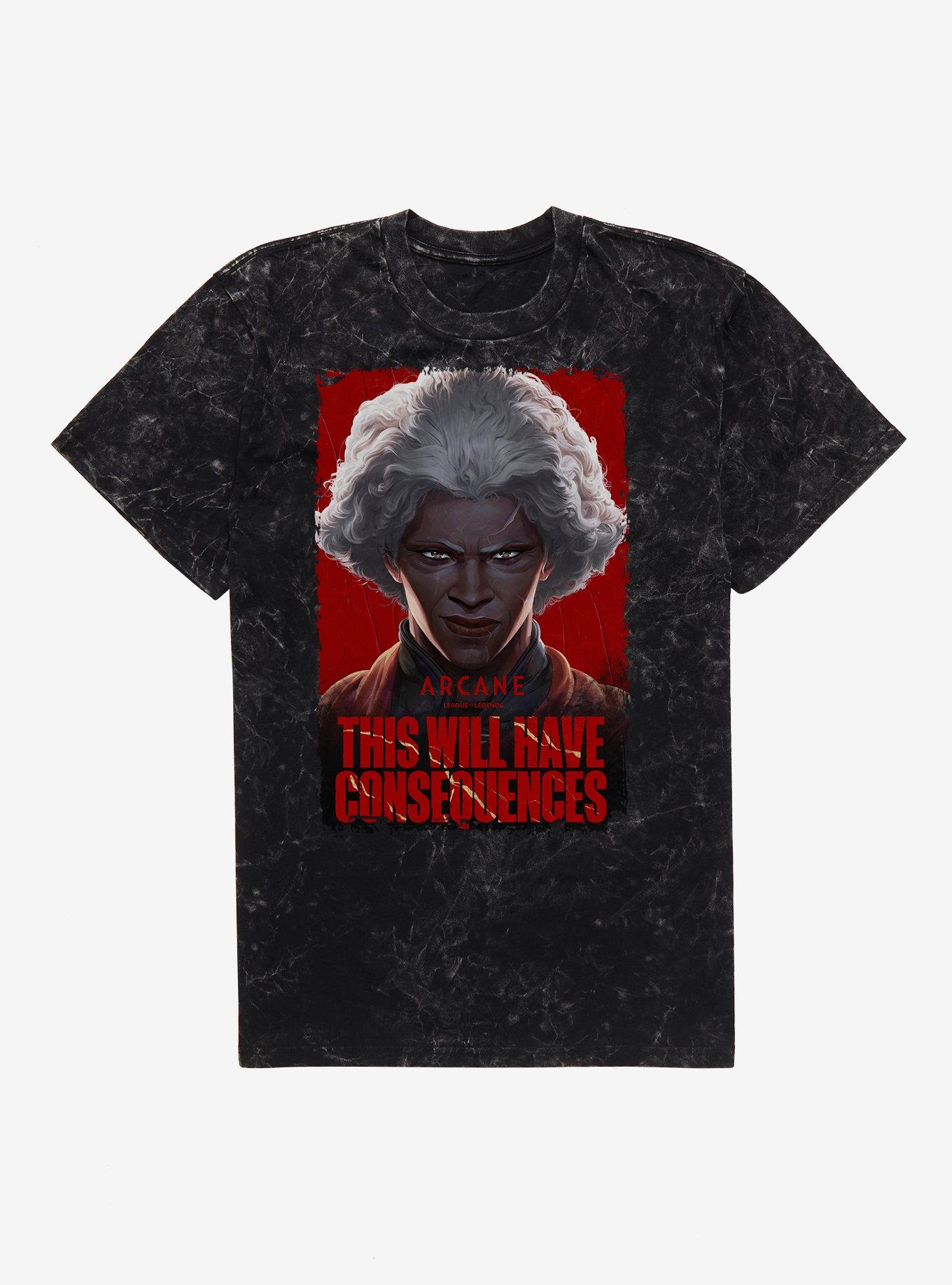 Arcane Ambessa Consequences Mineral Wash T-Shirt | Trending Graphic Tee For Fans