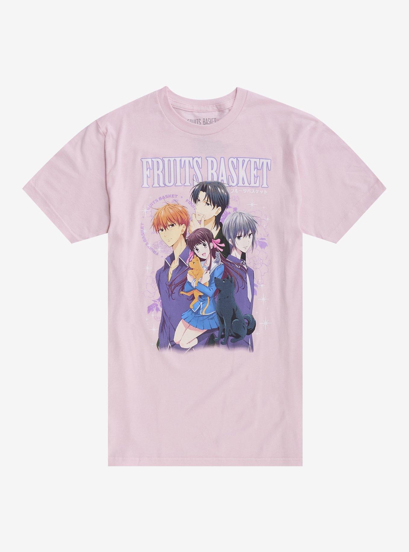 Fruits Basket Group Pink Girls T-Shirt | Trending Graphic Tee For Fans