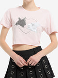 Angel & Devil Bunny Girls Crop By Vampire Valentine T-Shirt | Trending Graphic Tee For Fans