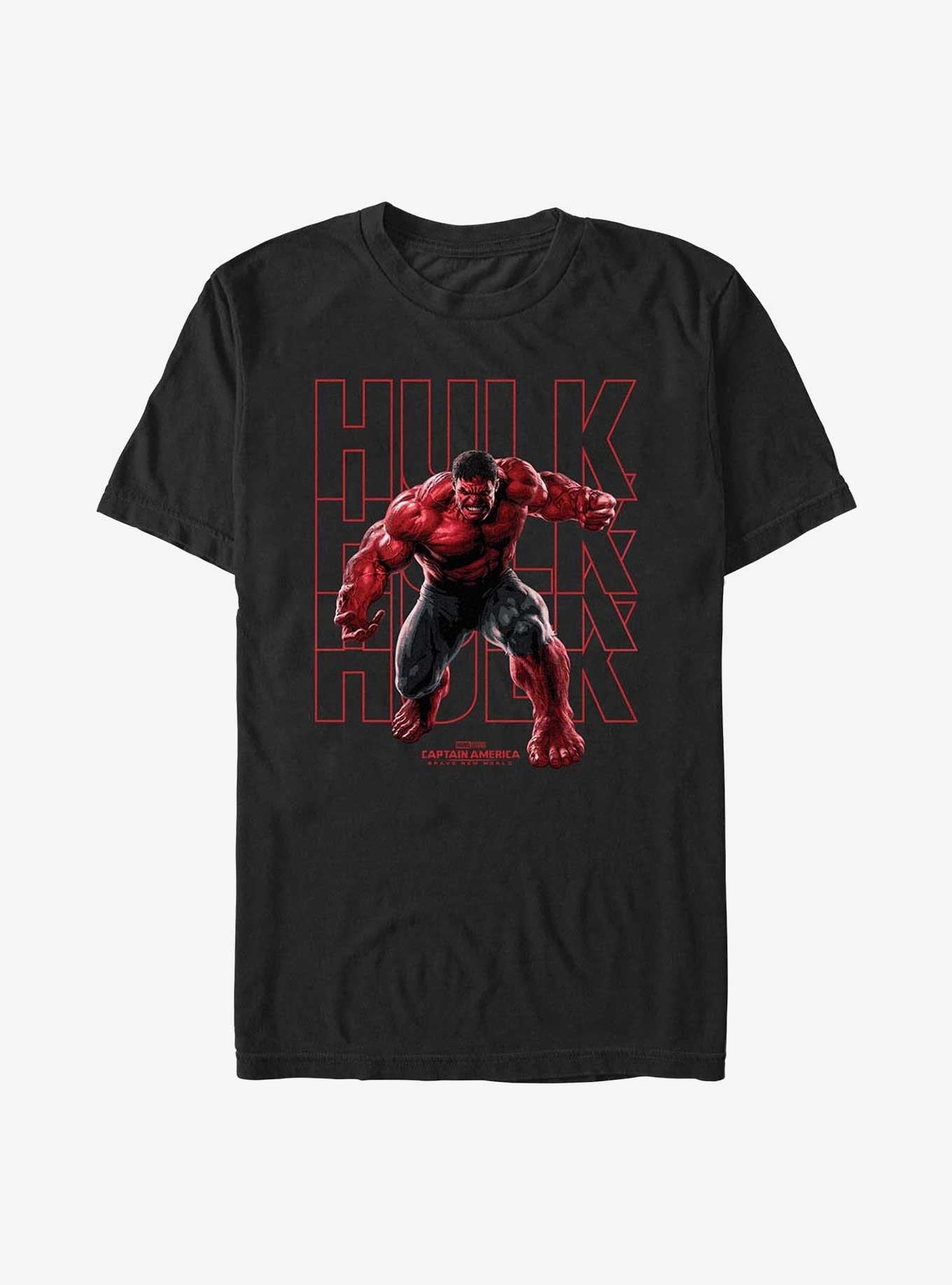 Captain America Brave New World Red Hulk Text Stack T-Shirt | Trending Graphic Tee For Fans