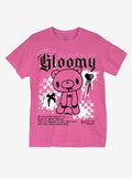 Gloomy Bear Pink Checkered Girls T-Shirt | Trending Graphic Tee For Fans