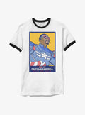Captain America Brave New World America Portrait Ringer T-Shirt | Trending Graphic Tee For Fans