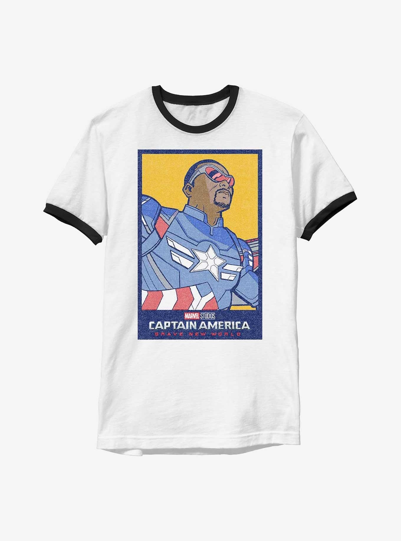 Captain America Brave New World America Portrait Ringer T-Shirt | Trending Graphic Tee For Fans