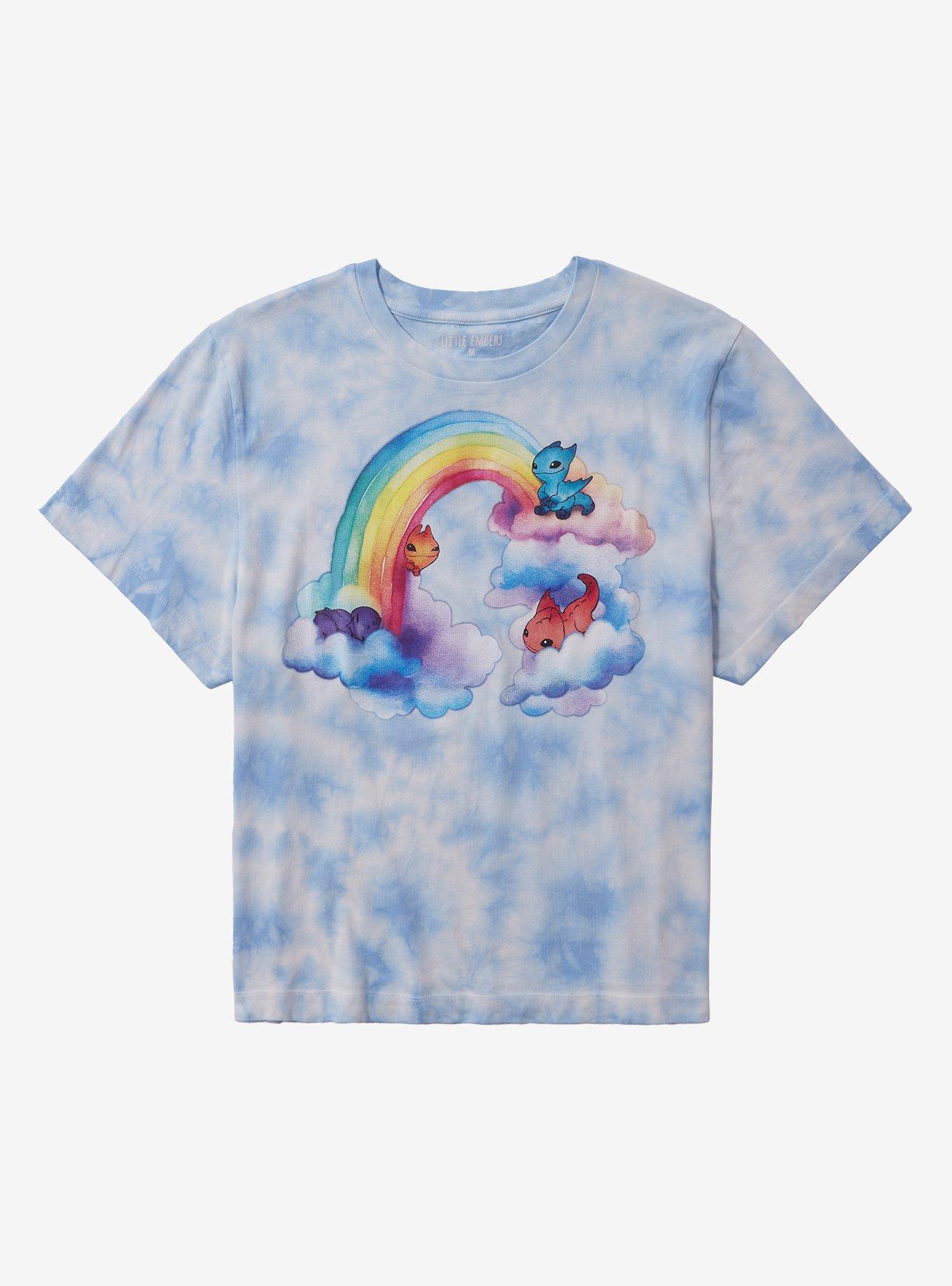 Little Embers Rainbow Tie-Dye Girls T-Shirt | Trending Graphic Tee For Fans