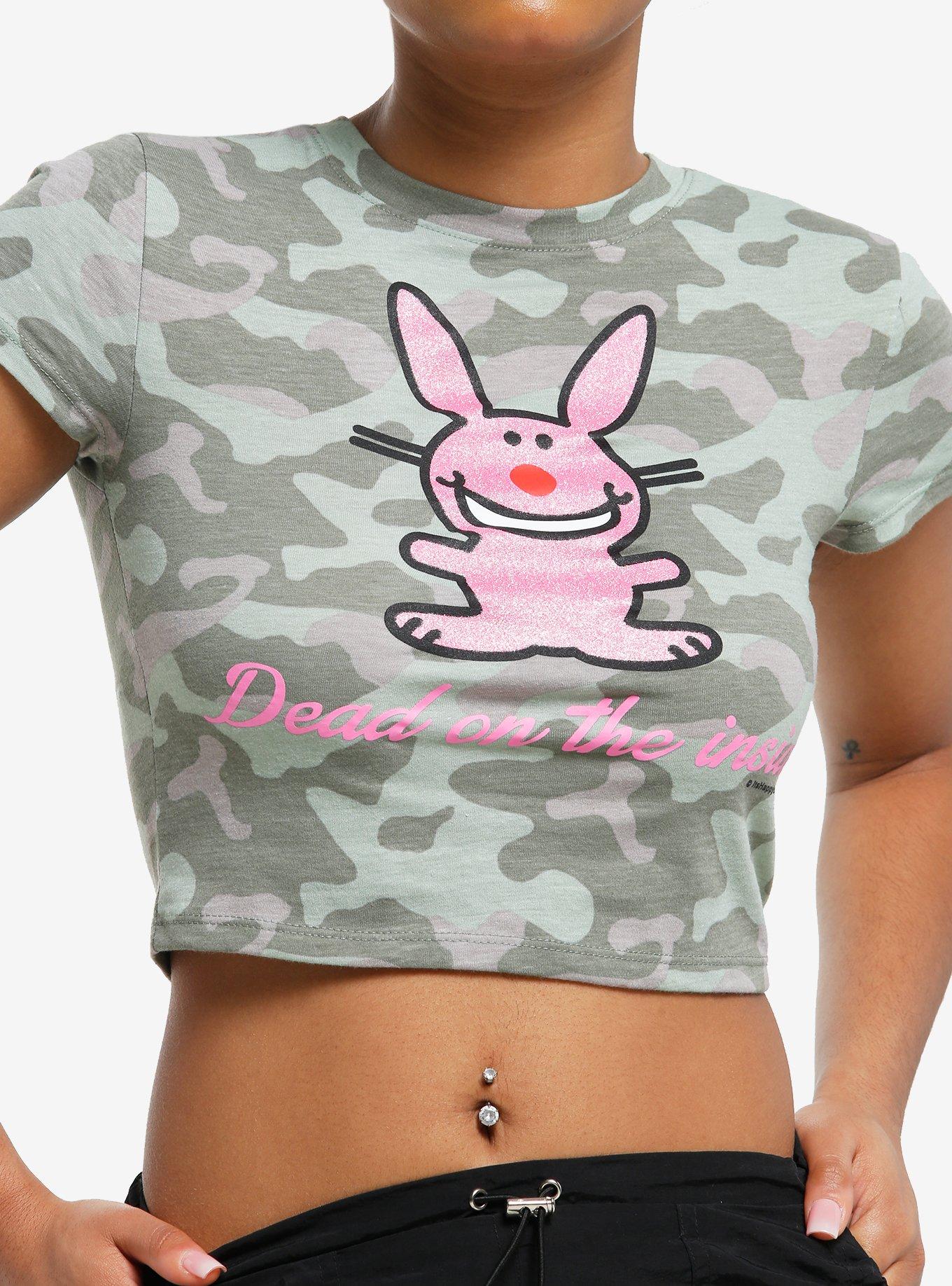 It's Happy Bunny Dead On The Inside Camo Girls Baby T-Shirt | Trending Graphic Tee For Fans
