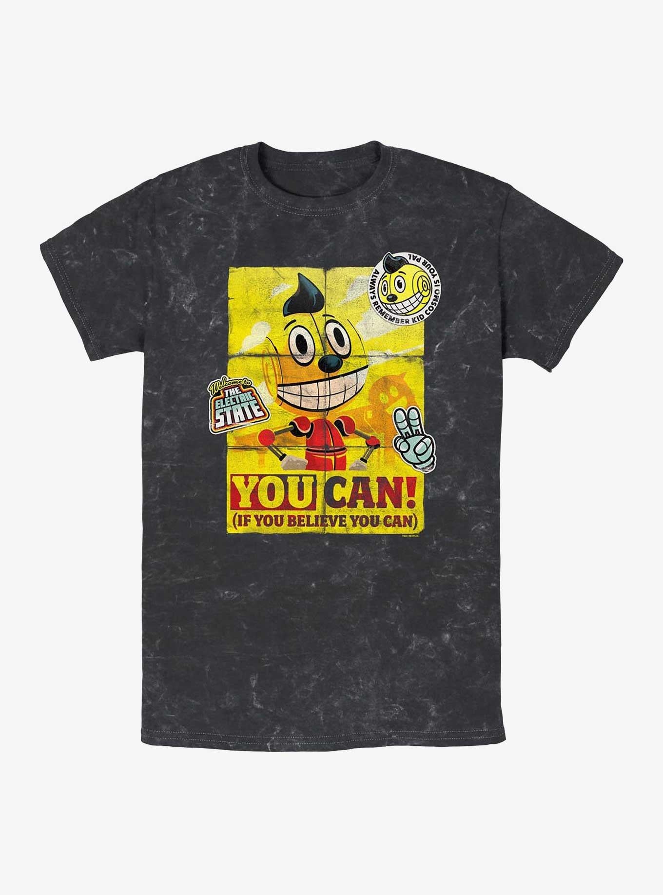 Electric State You Can Poster Mineral Wash T-Shirt | Trending Graphic Tee For Fans
