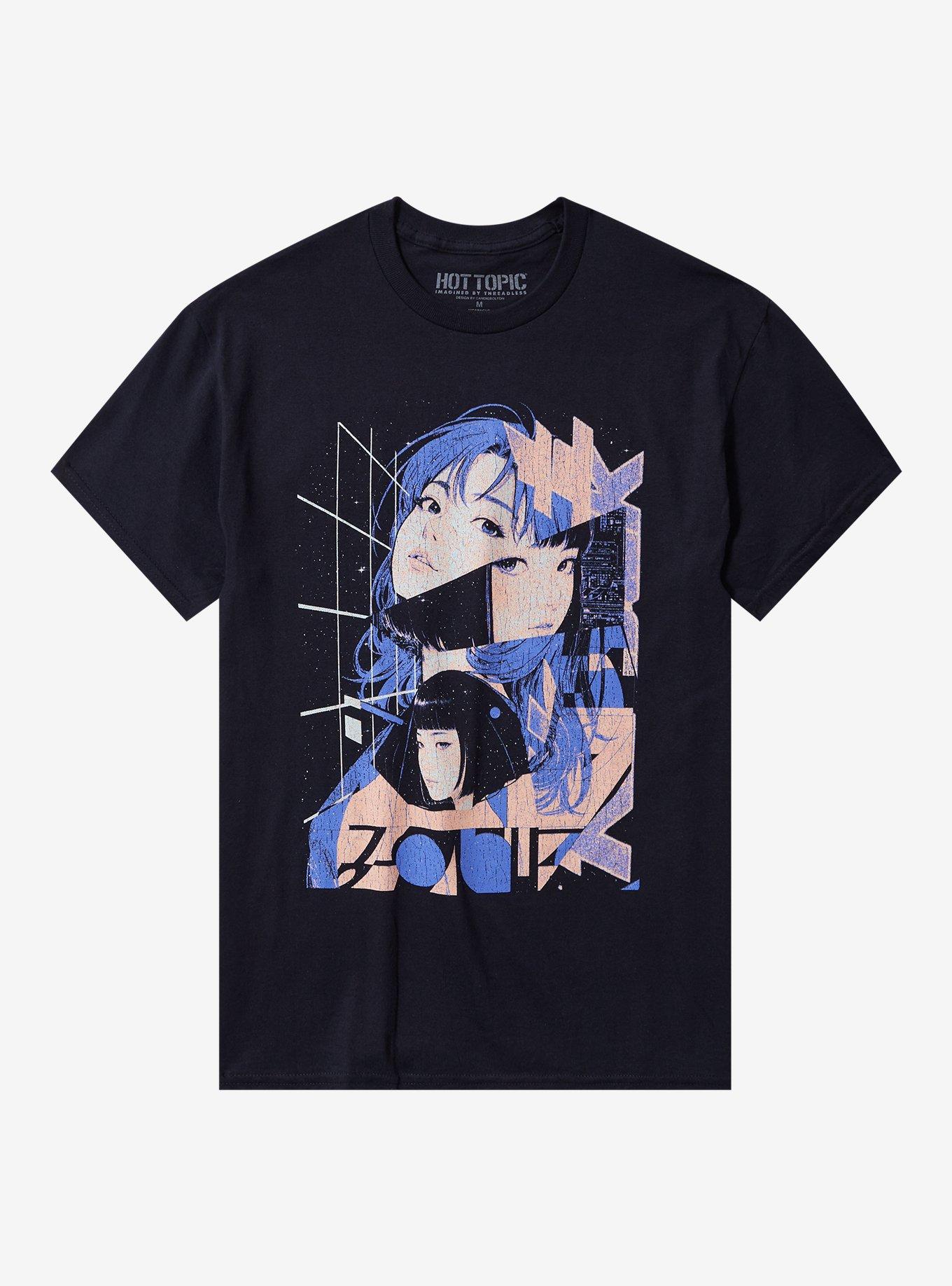 Space Symphony Anime Girl Collage By Alejandro Pais T-Shirt | Trending Graphic Tee For Fans
