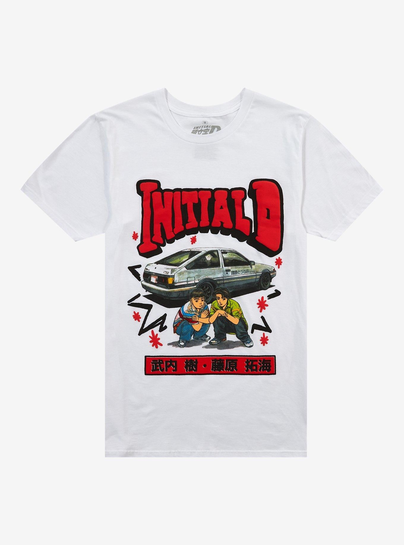 Initial D Crouching Puff Print T-Shirt | Trending Graphic Tee For Fans