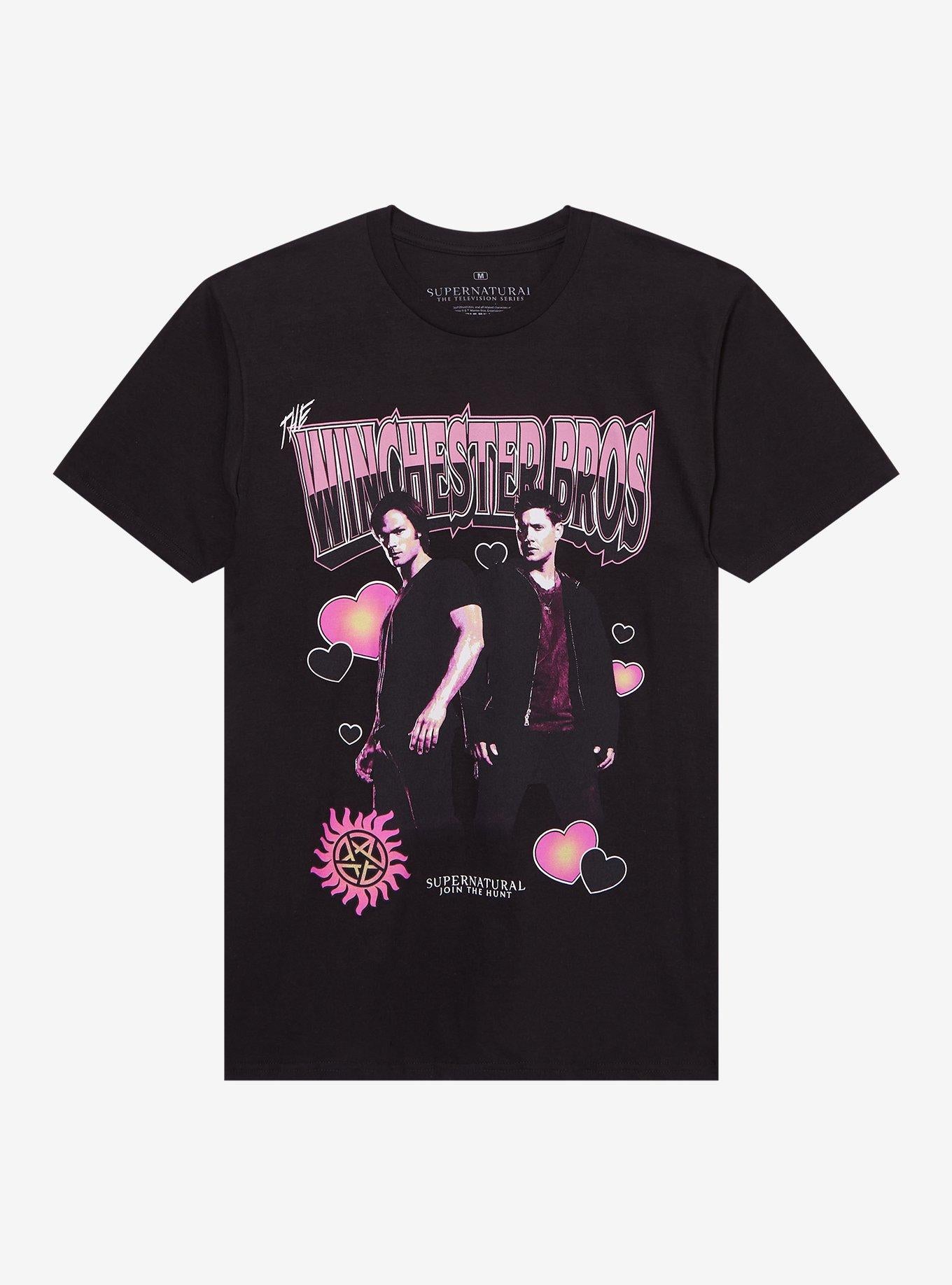 Supernatural Winchester Bros Portrait Hearts T-Shirt | Trending Graphic Tee For Fans