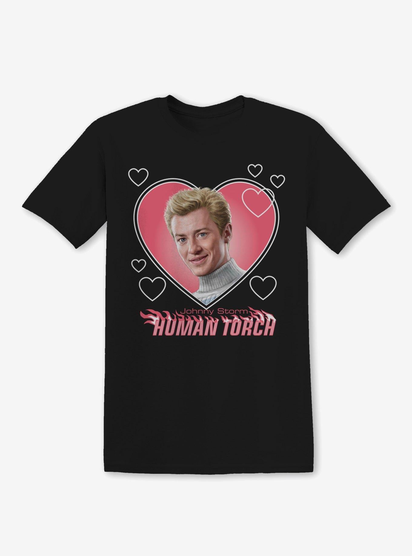 Marvel Fantastic Four Human Torch Heart Girls T-Shirt | Trending Graphic Tee For Fans