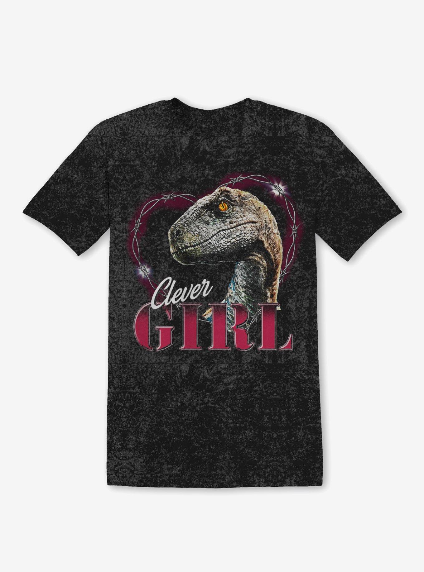 Jurassic Park Clever Girl Velociraptor Mineral Wash Girls T-Shirt | Trending Graphic Tee For Fans