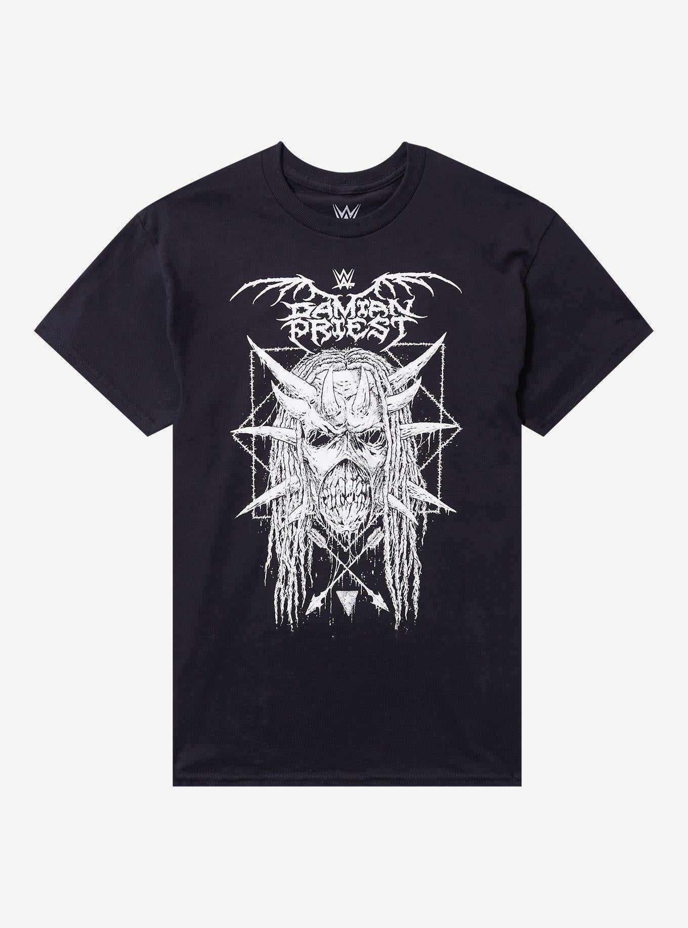 WWE Damian Priest Horned Skull By Riddick T-Shirt | Trending Graphic Tee For Fans