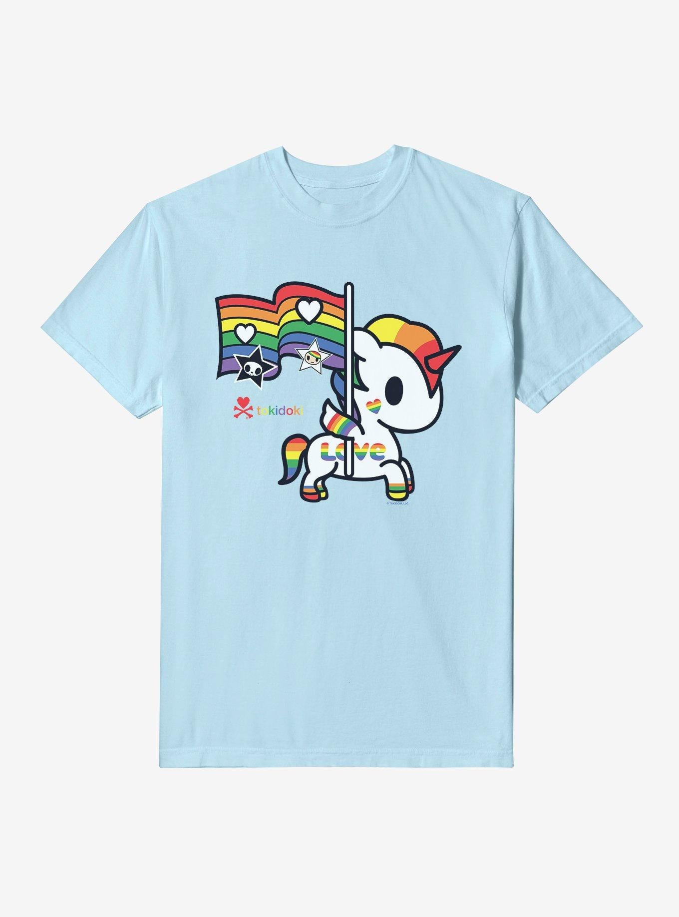 Tokidoki Unicorno Pride Flag Garment Dye T-Shirt | Trending Graphic Tee For Fans