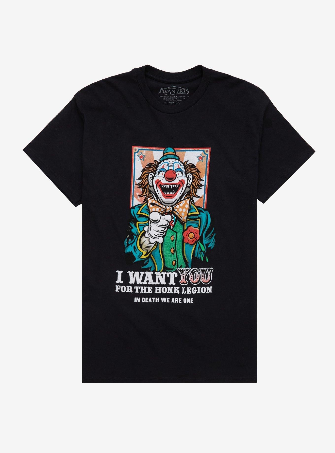 Legends Of Avantris Honk Legion Clown T-Shirt | Trending Graphic Tee For Fans