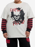 IT Pennywise Oversized Twofer Long-Sleeve Plus Size T-Shirt | Trending Graphic Tee For Fans