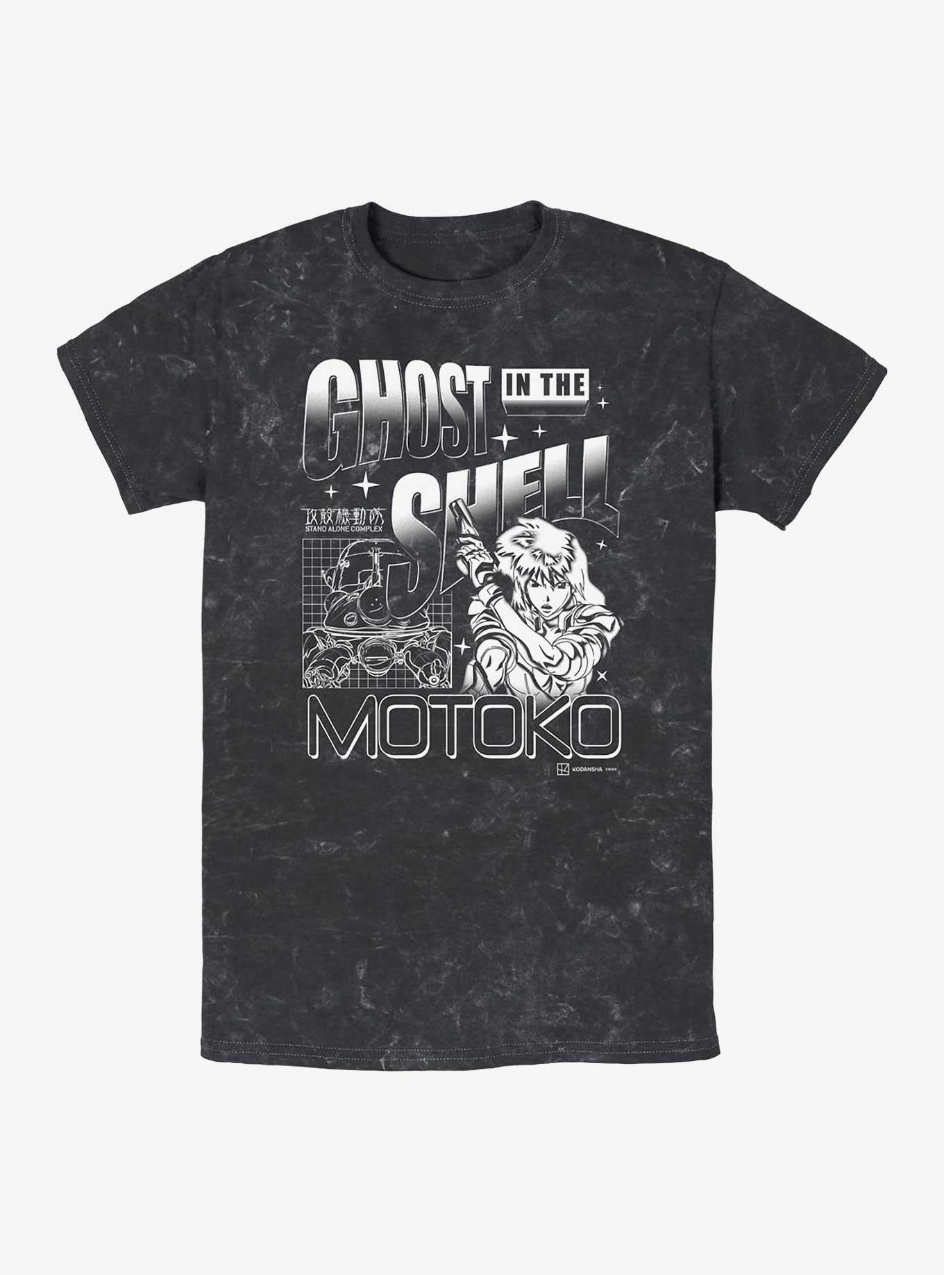 Ghost in the Shell Grid Ghost Mineral Wash T-Shirt | Trending Graphic Tee For Fans