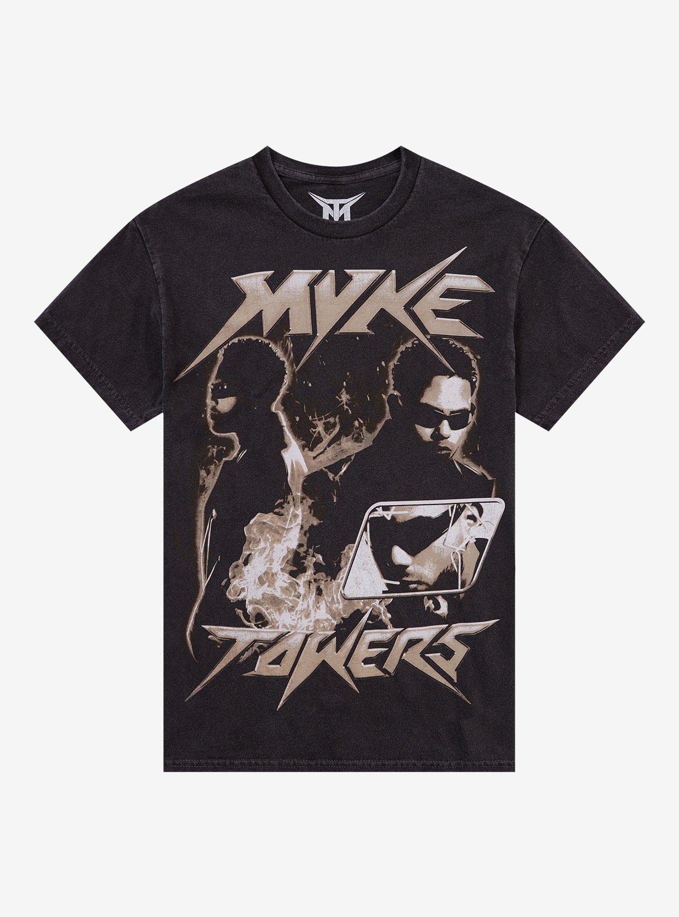 Myke Towers Fire Collage T-Shirt | Trending Graphic Tee For Fans