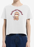 Sloth Slow But Deadly Girls Boxy Crop T-Shirt | Trending Graphic Tee For Fans