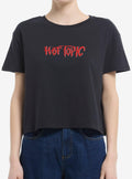 Retro Hot Topic Logo Girls Boxy Crop T-Shirt | Trending Graphic Tee For Fans