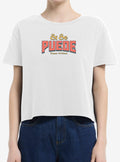 Si Se Puede Girls Boxy Crop T-Shirt | Trending Graphic Tee For Fans