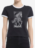The Chariot Tarot Girls Ringer Crop T-Shirt | Trending Graphic Tee For Fans