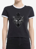 Moth Girls Ringer Crop T-Shirt | Trending Graphic Tee For Fans