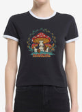 Magical Mushrooms Girls Ringer Crop T-Shirt | Trending Graphic Tee For Fans