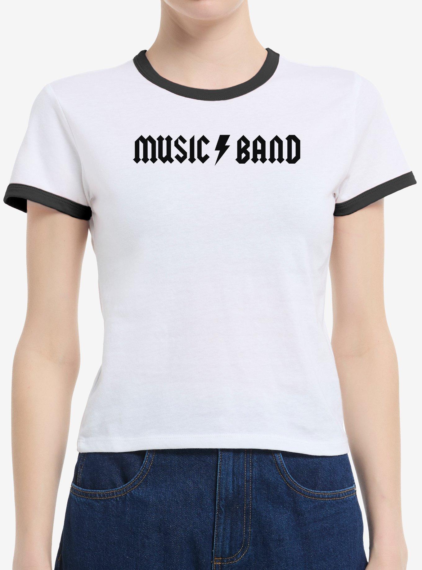 Music Band Logo Girls Ringer Crop T-Shirt | Trending Graphic Tee For Fans