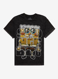 SpongeBob SquarePants Jumbo Name & Print Dark Wash T-Shirt | Trending Graphic Tee For Fans