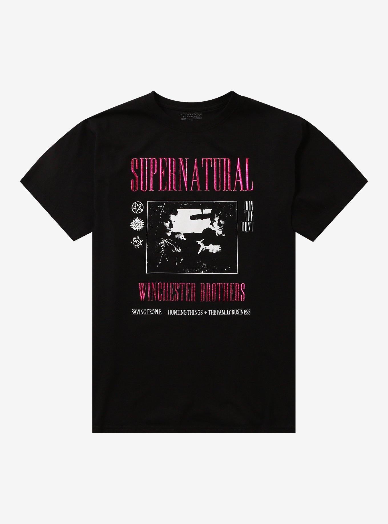Supernatural Winchester Bros. Car Portrait Foil Girls T-Shirt | Trending Graphic Tee For Fans
