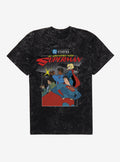 DC My Adventures With Superman Posing Group Mineral Wash T-Shirt | Trending Graphic Tee For Fans