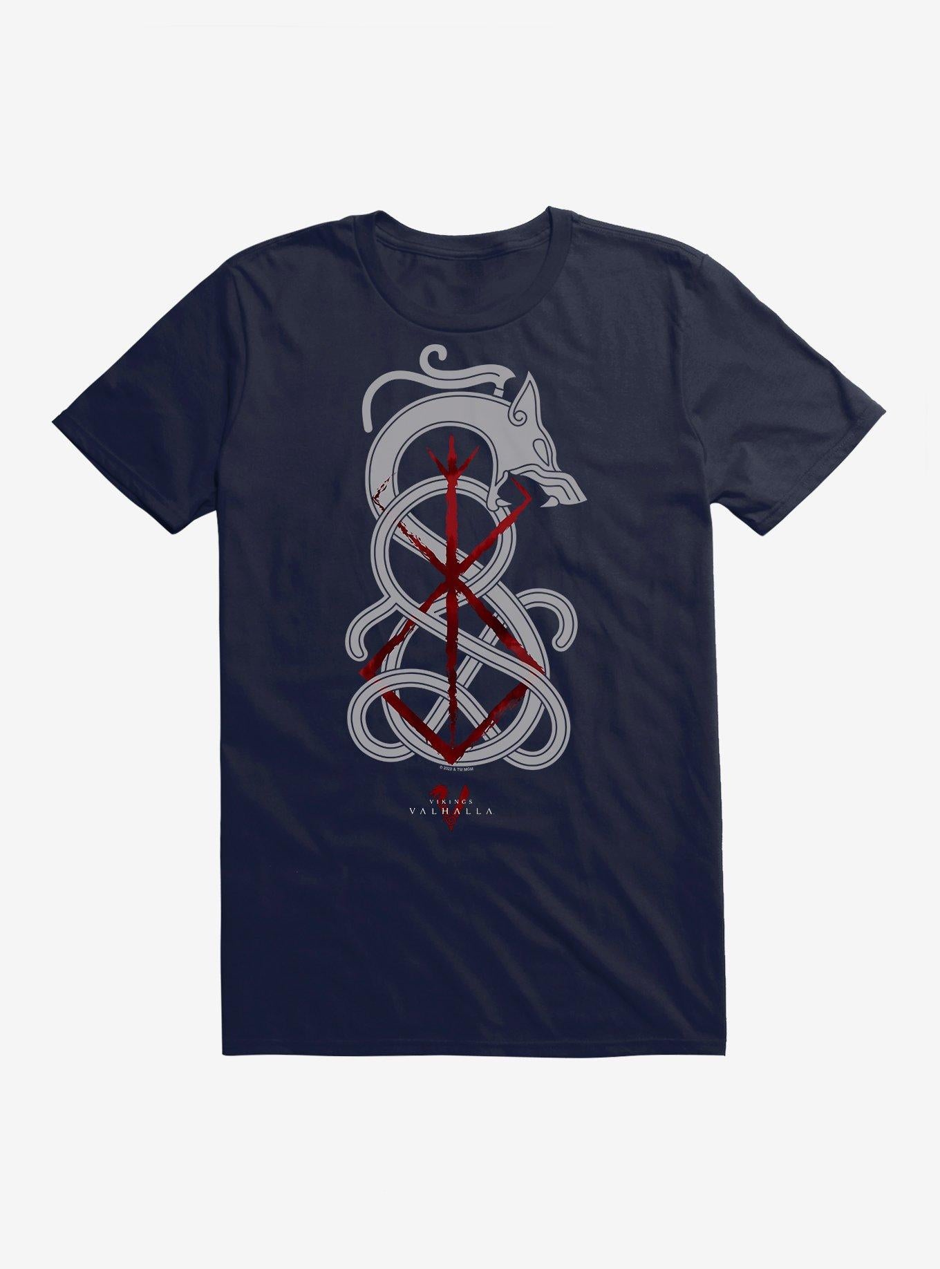 Vikings Valhalla Snarling Wolf Symbol T-Shirt | Trending Graphic Tee For Fans