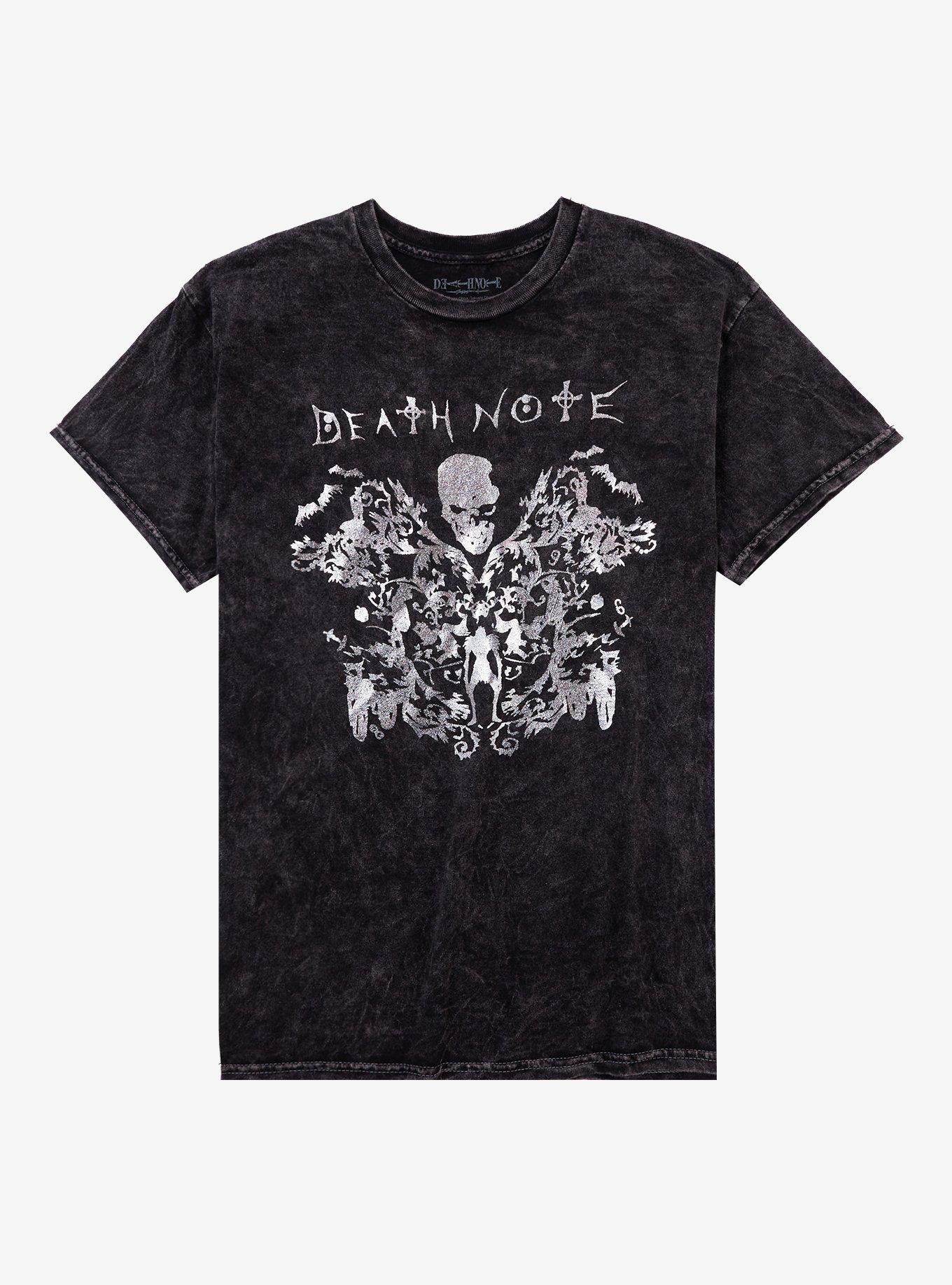 Death Note Silver Foil Filigree Dark Wash Girls T-Shirt | Trending Graphic Tee For Fans