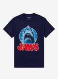 Jaws Shark Logo By Fright Rags T-Shirt | Trending Graphic Tee For Fans