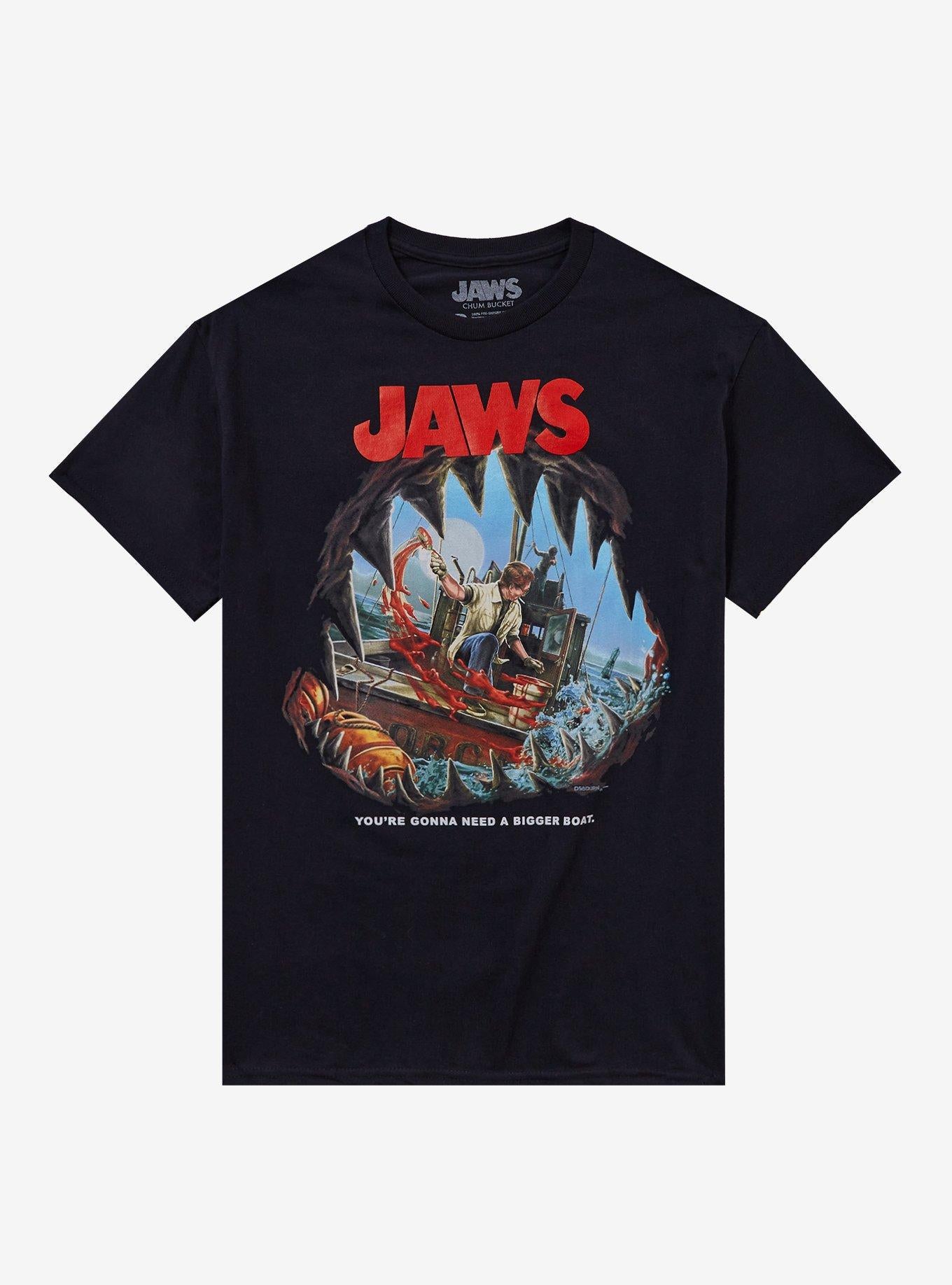 Jaws Bigger Boat By Fright Rags T-Shirt | Trending Graphic Tee For Fans