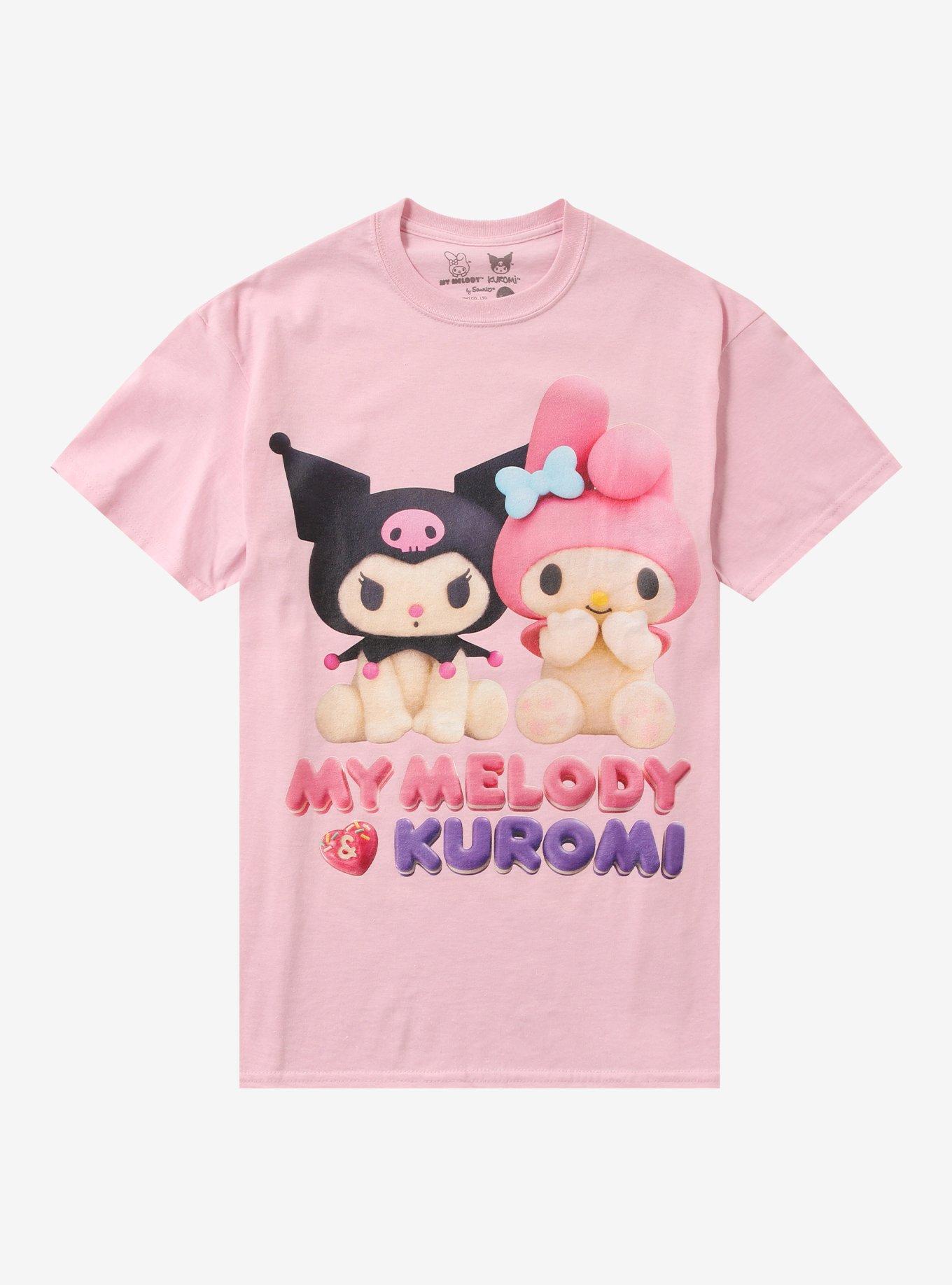 My Melody & Kuromi Duo Pastel Pink Girls T-Shirt | Trending Graphic Tee For Fans