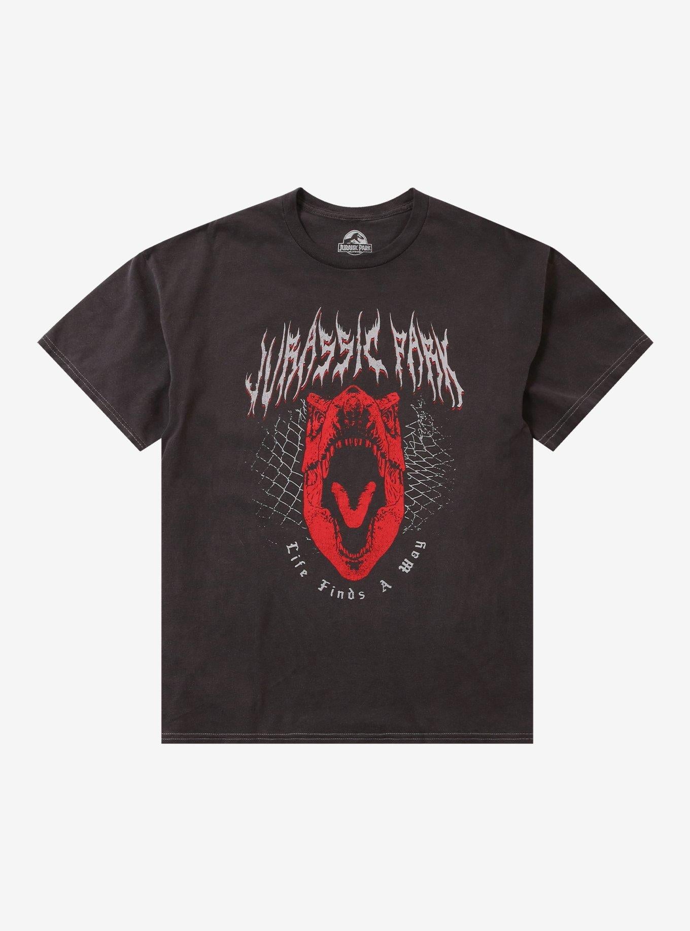 Jurassic Park Red Dinosaur Metal T-Shirt | Trending Graphic Tee For Fans