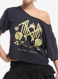 Sleep Token Roses Off-Shoulder Girls T-Shirt | Trending Graphic Tee For Fans