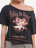 Falling In Reverse Floating Girls Off-Shoulder T-Shirt | Trending Graphic Tee For Fans