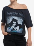 Evanescence Crawling Girls Crop Off-The-Shoulder T-Shirt | Trending Graphic Tee For Fans