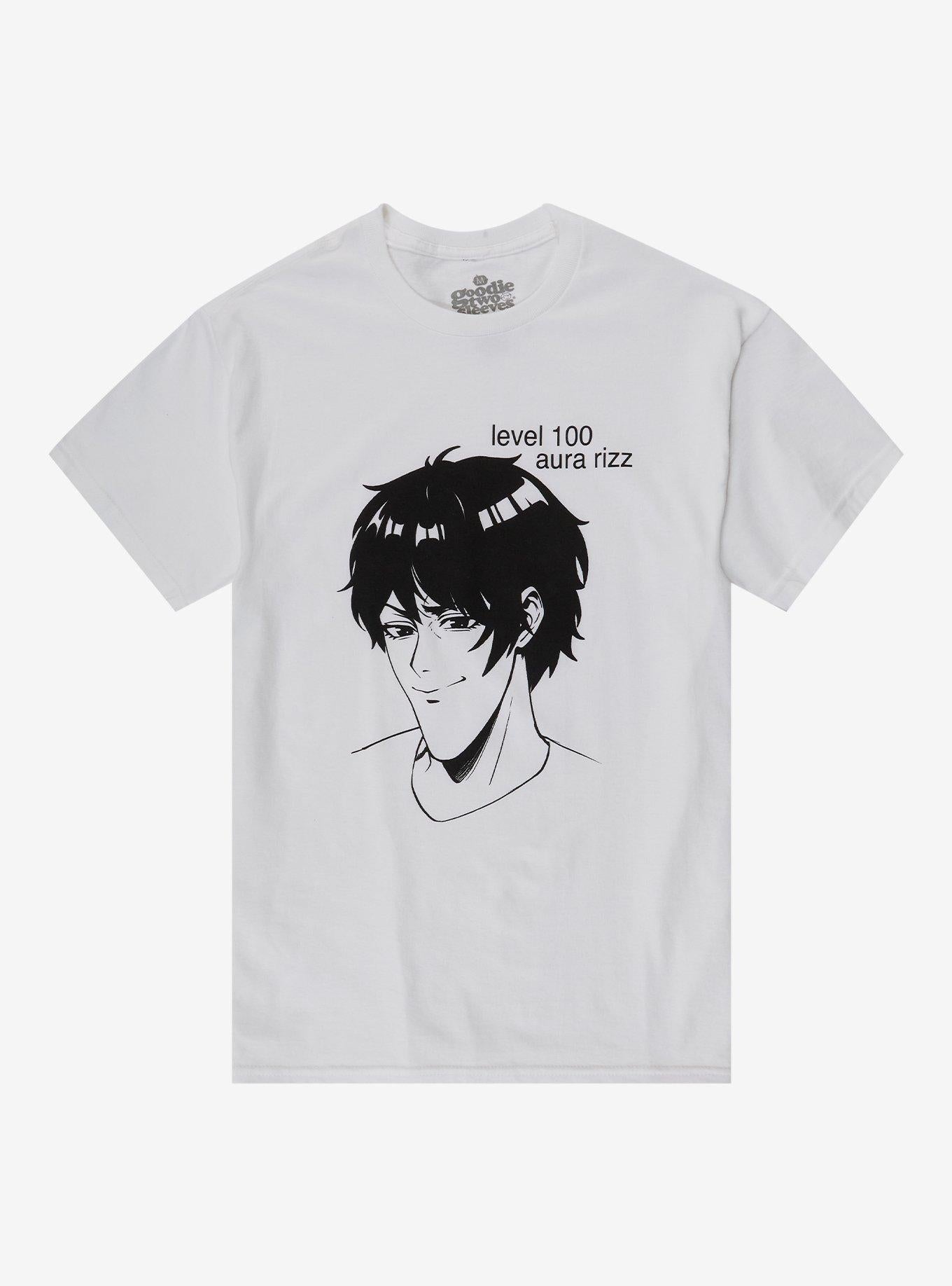 Level 100 Aura Rizz By Goodie Two Sleeves T-Shirt | Trending Graphic Tee For Fans