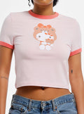 Hello Kitty Tiny Chum Costume Girls Ringer Baby T-Shirt | Trending Graphic Tee For Fans