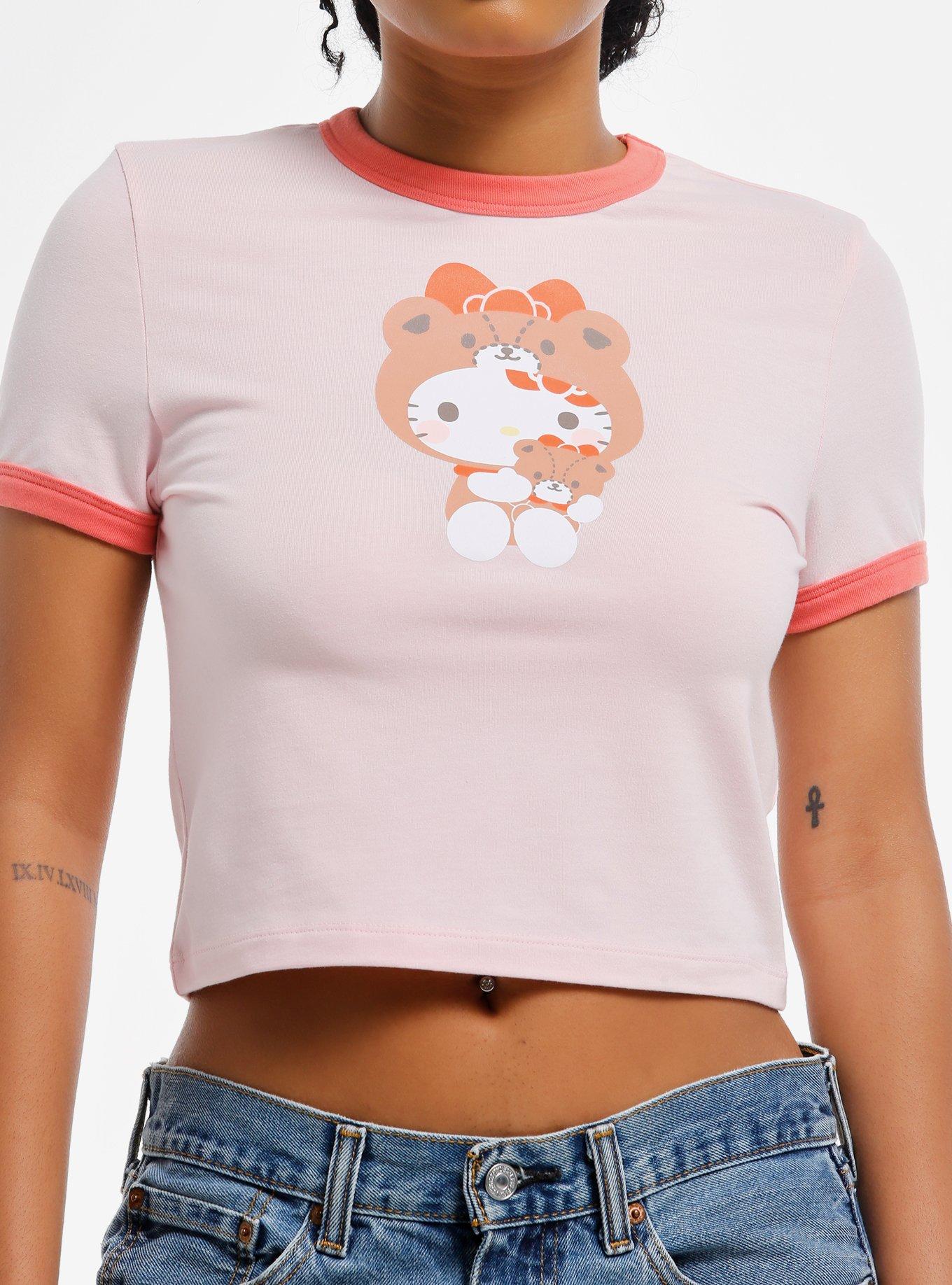 Hello Kitty Tiny Chum Costume Girls Ringer Baby T-Shirt | Trending Graphic Tee For Fans