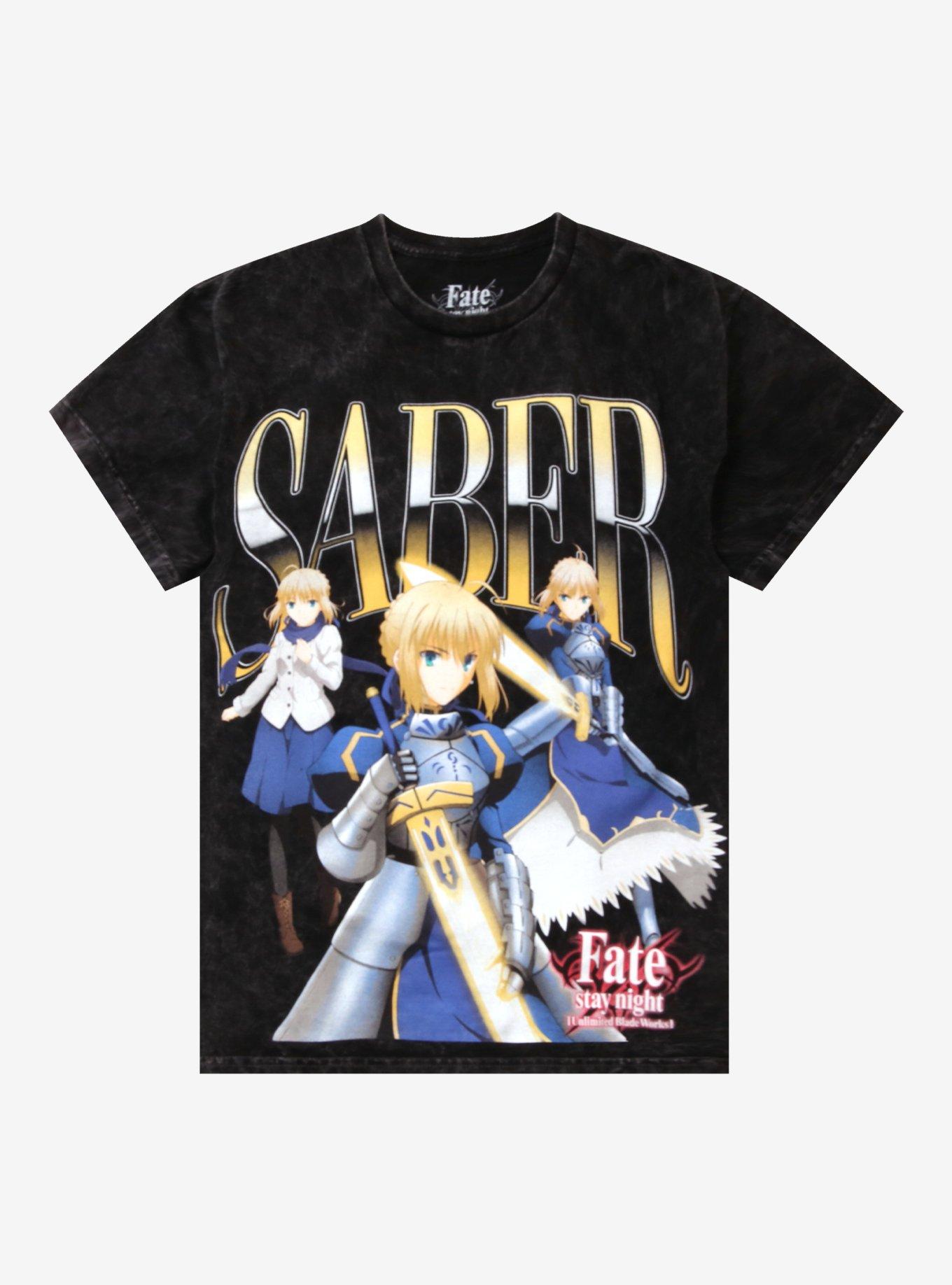 Fate Stay Night Unlimited Blade Works Saber Mineral Wash T-Shirt | Trending Graphic Tee For Fans
