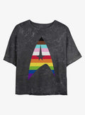 Star Trek Pride Logo Mineral Wash Crop T-Shirt | Trending Graphic Tee For Fans