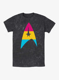 Star Trek Pan Flag Logo Mineral Wash T-Shirt | Trending Graphic Tee For Fans