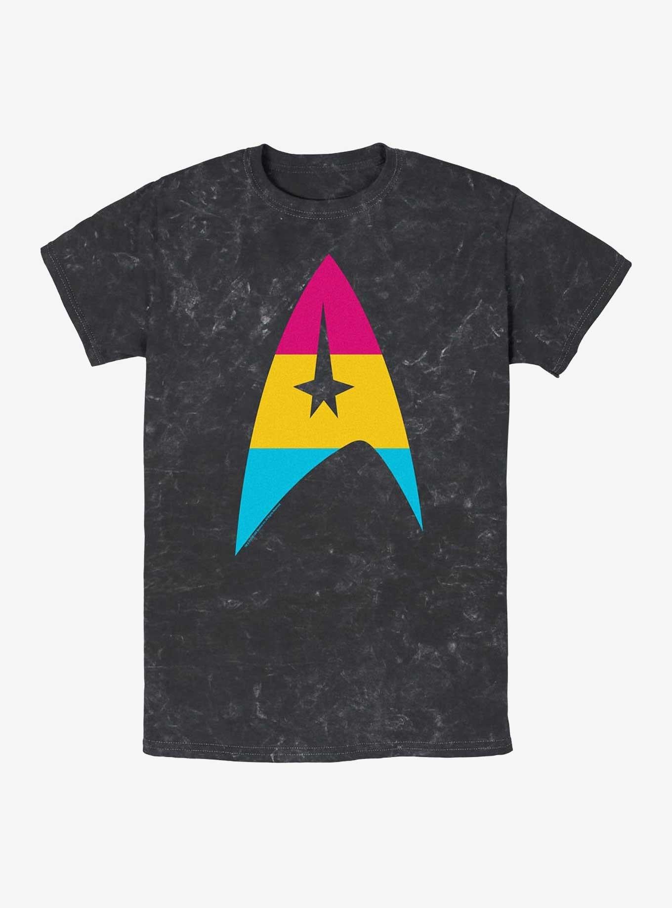 Star Trek Pan Flag Logo Mineral Wash T-Shirt | Trending Graphic Tee For Fans