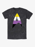 Star Trek Nonbinary Flag Logo Mineral Wash T-Shirt | Trending Graphic Tee For Fans